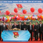 Phó Thủ tướng Nguyễn Xuân Phúc và lãnh đạo các Bộ, ngành, địa phương tại Lễ phát động Tháng Thanh niên 2012
