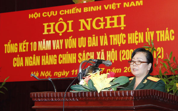 Bà Ngô Thị Thu Hiền - Chủ tịch Hội CCB huyện Chơn Thành