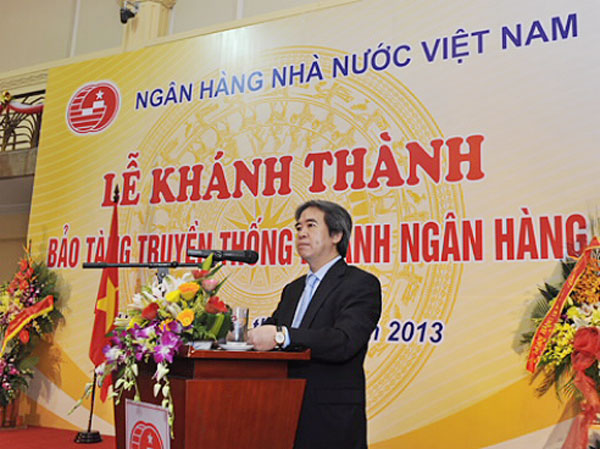 Thống đốc NHNN Nguyễn Văn Bình phát biểu tại buổi Lễ