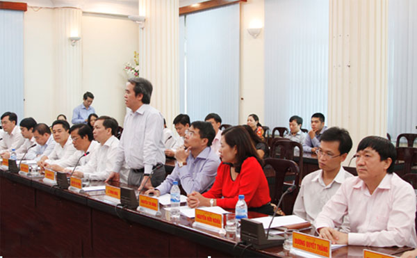 Thống đốc Nguyễn Văn Bình phát biểu tại buổi làm việc