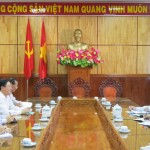 Tổng giám đốc Dương Quyết Thắng cùng các thành viên Đoàn công tác làm việc với Lãnh đạo Tỉnh ủy Long An