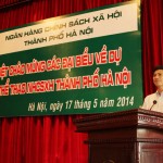 Phó Giám đốc NHCSXH thành phố Hà Nội, Đào Sỹ Hải phát biểu khai mạc