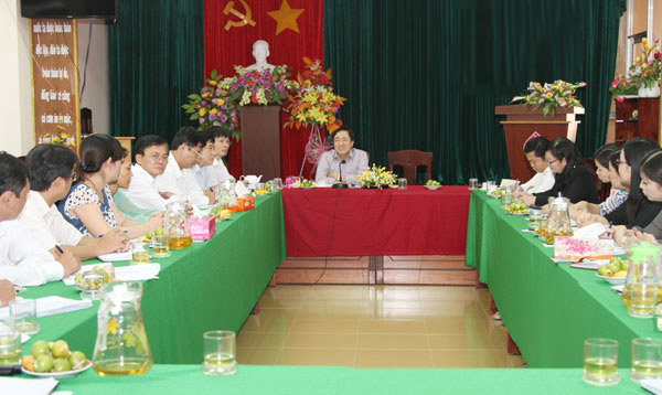 Tổng Giám đốc phát biểu tại buổi làm việc với chi nhánh tỉnh Bạc Liêu