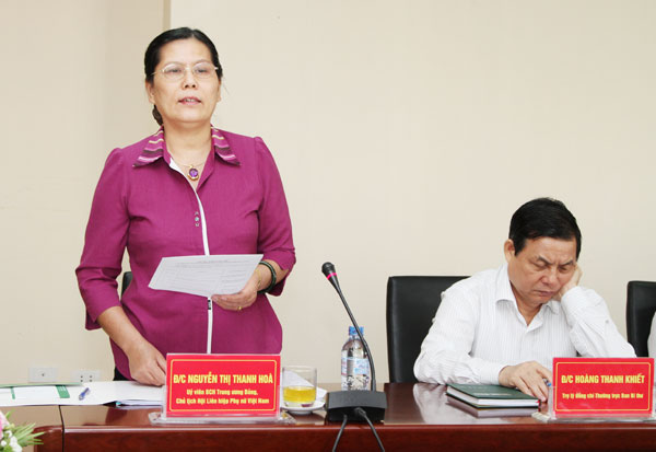 Đồng chí Nguyễn Thị Thanh Hòa, Uỷ viên BCH Trung ương Đảng - Chủ tịch Hội LHPN Việt Nam