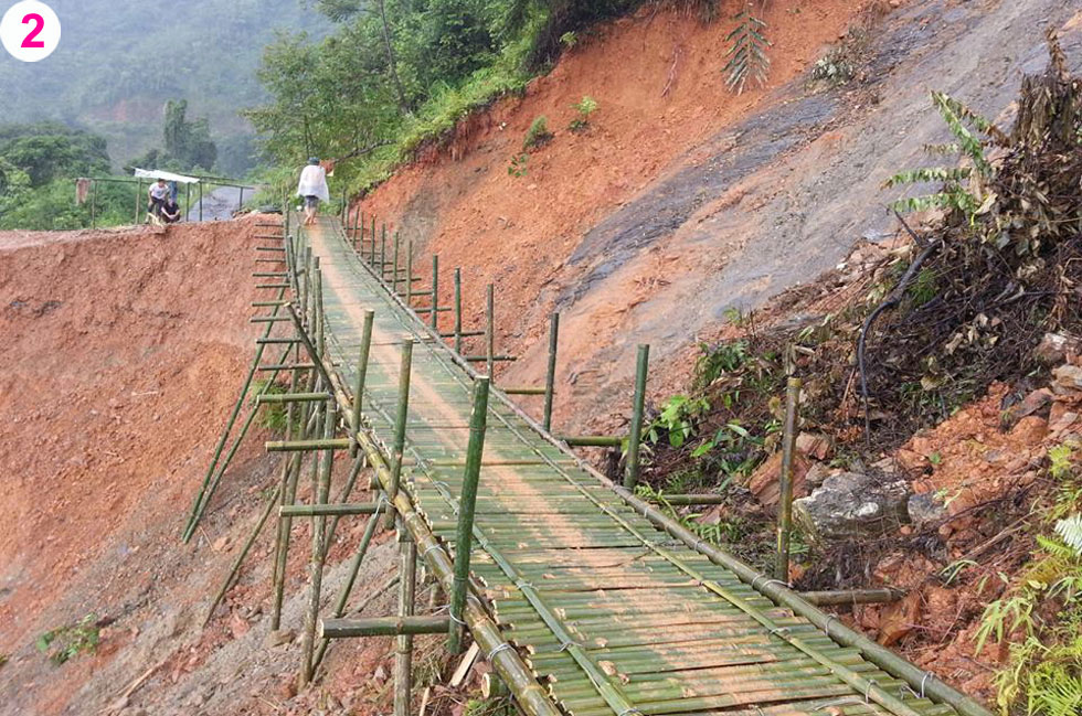 Đường đi giao dịch ở một số xã miền núi thuộc huyện Bảo Lâm vào mùa mưa