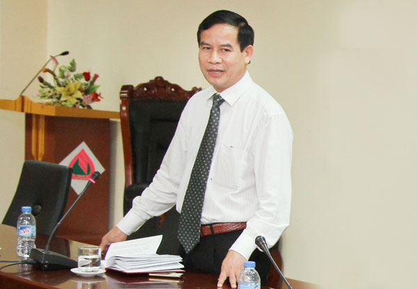Đồng chí Nguyễn Đức Vui - Phó Bí thư Thường trực Đảng ủy NHCSXH Trung ương phát biểu