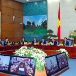 Quang cảnh Hội nghị Chính phủ với các địa phương đầu cầu Hà Nội.