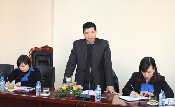Đồng chí Nguyễn Trường Sơn - Phó Bí thư Đoàn Khối Doanh nghiệp Trung ương phát biểu chỉ đạo Hội nghị