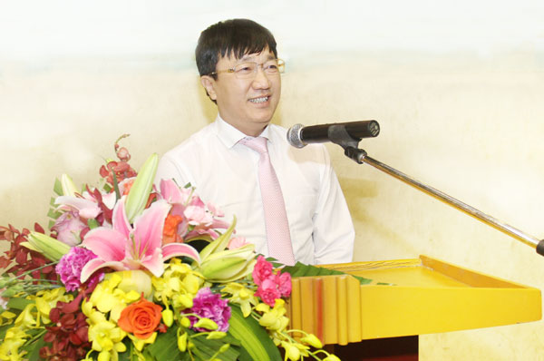 Tổng giám đốc Dương Quyết Thắng phát biểu tại buổi lễ khai mạc Hội thao Khu vực I