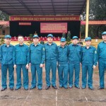 Đội tự vệ NHCSXH trong một buổi huấn luyện do Ban chỉ huy quân sự quận Hoàng Mai (TP. Hà Nội) tổ chức