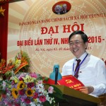 Bí thư Đảng ủy NHCSXH TW Dương Quyết Thắng nhiệm kỳ 2015 - 2020 phát biểu bế mạc Đại hội