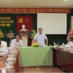 Quang cảnh buổi làm việc với Ban đại diện HĐQT NHCSXH tỉnh Ninh Thuận
