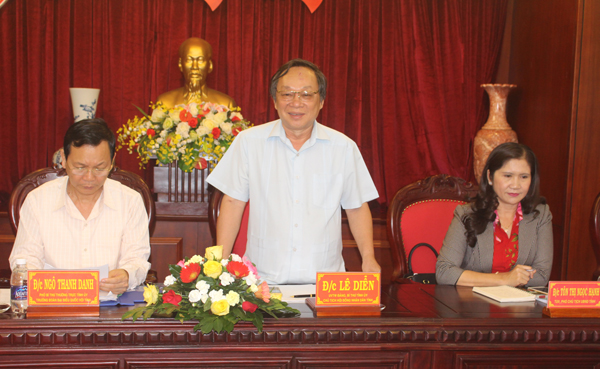 Bí thư Tỉnh ủy tỉnh Đắk Nông, Lê Diễn phát biểu tại buổi làm việc