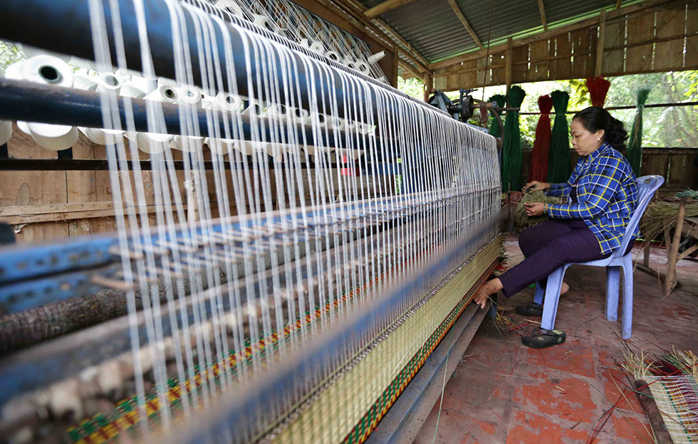 Hợp tác xã nông nghiệp số 2, xã Định An, huyện Lấp Vò vay 100 triệu đồng từ NHCSXH huyện để mở rộng nhà xưởng, mua nguyên liệu, phát triển nghề dệt, tạo việc làm ổn định cho 5 lao động