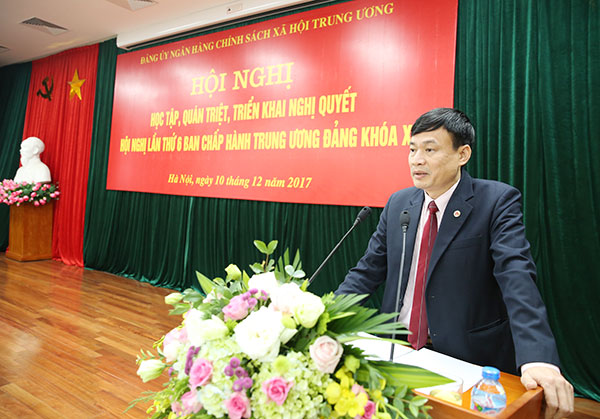 Đồng chí Bùi Quang Vinh - Phó Bí thư Đảng ủy NHCSXH TW, Phó Tổng Giám đốc thông qua chương trình hành động
