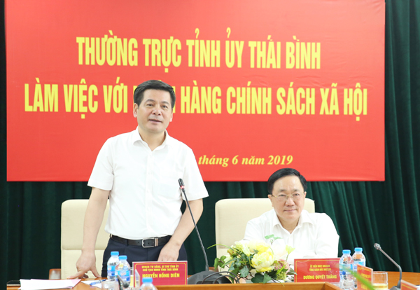 Bí thư Tỉnh ủy Thái Bình Nguyễn Hồng Diên phát biểu