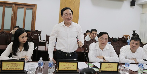 Tổng Giám đốc NHCSXH Dương Quyết Thắng phát biểu tại buổi làm việc với Thường trực Tỉnh ủy, UBND tỉnh Tây Ninh