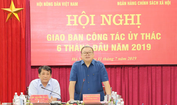 Ủy viên TW Đảng, Chủ tịch BCH TW Hội Nông dân Việt Nam Thào Xuân Sùng phát biểu