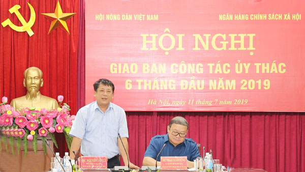 Phó Tổng Giám đốc NHCSXH Nguyễn Văn Lý phát biểu tại Hội nghị