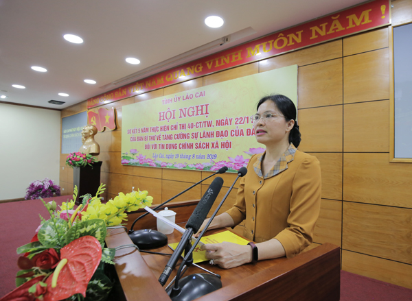 Phó Bí thư Thường trực Tỉnh ủy Lào Cai Hà Thị Nga cho biết, việc đưa Chủ tịch UBND cấp xã tham gia Ban đại diện HĐQT NHCSXH cấp huyện là chủ trương đúng đắn, phù hợp với thực tiễn hiện nay