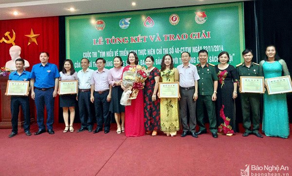 Ban đại diện NHCSXH tỉnh Nghệ An chúc mừng các tập thể, cá nhân đạt giải