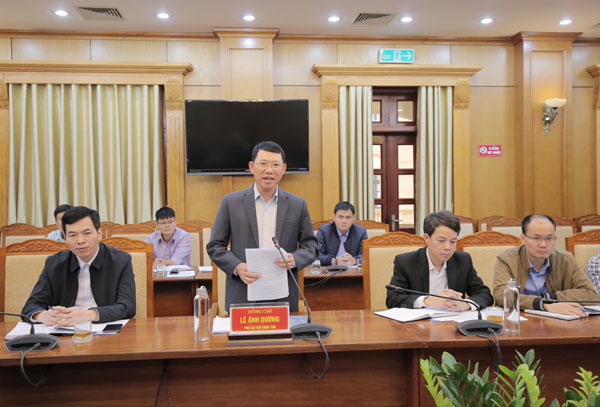 Phó Chủ tịch UBND tỉnh Bắc Giang, Lê Ánh Dương phát biểu tại buổi làm việc
