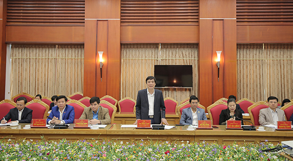Bí thư Tỉnh ủy tỉnh Phú Thọ, Bùi Minh Châu phát biểu tại buổi làm việc
