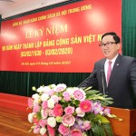 Bí thư Đảng ủy NHCSXH TW, Tổng Giám đốc Dương Quyết Thắng phát biểu tại Lễ kỷ niệm