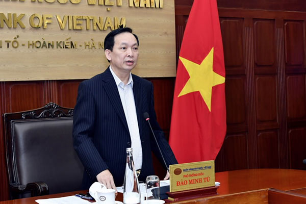 Phó Thống đốc Đào Minh Tú phát biểu kết luận tại cuộc họp