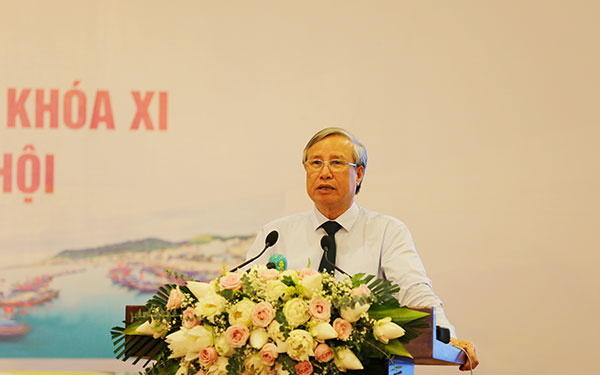 Đồng chí Trần Quốc Vượng, Ủy viên Bộ Chính trị - Thường trực Ban Bí thư phát biểu chỉ đạo Hội nghị