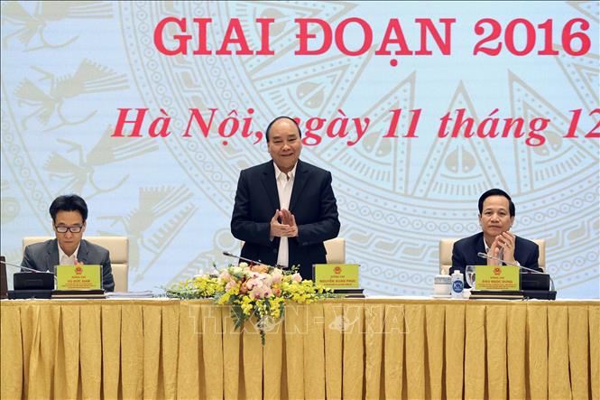 Thủ tướng Nguyễn Xuân Phúc chủ trì Hội nghị. Ảnh: Thống Nhất/TTXVN