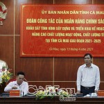 Phó Chủ tịch UBND tỉnh Cà Mau Trần Hồng Quân phát biểu tại buổi làm việc.