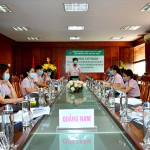 Quang cảnh hội nghị tập huấn tại điểm cầu NHCSXH tỉnh Quảng Nam