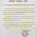 Thư cảm ơn của Ủy ban MTTQ Việt Nam huyện Hóc Môn