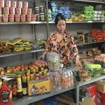Chị Nguyễn Thị Bích phấn khởi mua thêm hàng hóa trưng bày tại cửa tiệm, phục vụ nhu cầu người tiêu dùng nhờ nguốn vốn chương trình cho vay giải quyết việc làm