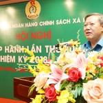 Phó Chủ tịch thường trực Công đoàn NHVN Nguyễn Văn Tân phát biểu tại Hội nghị
