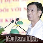 Phó Bí thư Tỉnh ủy, Chủ tịch UBND tỉnh Nam Định Phạm Đình Nghị phát biểu tại Hội nghị