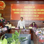 Tổng Giám đốc NHCSXH Dương Quyết Thắng, thành viên Ban chỉ đạo Trung ương các Chương trình mục tiêu quốc gia phát biểu tại buổi làm việc với tỉnh Hậu Giang