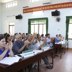 Buổi giao ban hoạt động tín dụng chính sách giữa Chủ tịch UBND phường Hoài Đức Trần Văn Cường với các tổ chức chính trị - xã hội nhận ủy thác