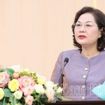 Thống đốc NHNN Việt Nam Nguyễn Thị Hồng, kiêm Chủ tịch HĐQT NHCSXH phát biểu tại hội nghị