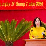 Phó Tổng Giám đốc NHCSXH Lê Thị Đức Hạnh phát biểu tại hội nghị