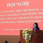 Phó Bí thư Thường trực Tỉnh ủy, Chủ tịch HĐND tỉnh Bắc Kạn Phương Thị Thanh phát biểu tại hội nghị