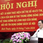 Tổng Giám đốc NHCSXH Dương Quyết Thắng đề nghị cấp ủy, chính quyền địa phương tỉnh Bình Thuận tiếp tục lãnh đạo, chỉ đạo và tổ chức thực hiện hiệu quả Chỉ thị số 40-CT/TW