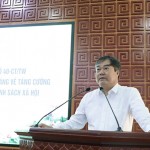 Phó Bí thư Thường trực Đảng ủy  NHCSXH TW Nguyễn Minh Phương phát biểu tại hội nghị
