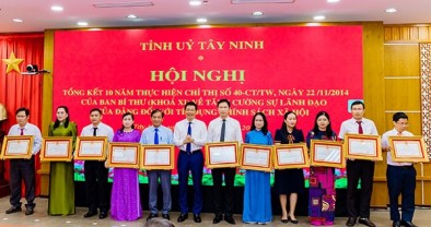 Tỉnh Tây Ninh tổng kết 10 năm thực hiện hiệu quả Chỉ thị số 40-CT/TW