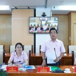 Phó Tổng Giám đốc Huỳnh Văn Thuận - Chủ tịch Hội đồng nghiệm thu NHCSXH chủ trì tại điểm cầu trực tuyến Hội sở chính