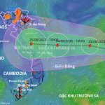Bão số 5 sẽ mạnh cấp 10-11, giật cấp 14 khi vào đất liền nước ta
(Ảnh: Hệ thống giám sát thiên tai)
