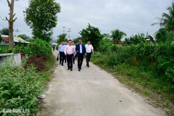 Đoàn giám sát khảo sát thực tế công trình nâng cấp mặt đường bê tông buôn Lé B được đầu tư từ nguồn vốn Chương trình MTQG Đoàn giám sát khảo sát thực tế công trình nâng cấp mặt đường bê tông buôn Lé B được đầu tư từ nguồn vốn Chương trình MTQG