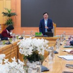 Tổng Giám đốc NHCSXH Dương Quyết Thắng phát biểu kết luận buổi làm việc