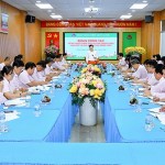 Tổng Giám đốc NHCSXH Dương Quyết Thắng chủ trì buổi làm việc với chi nhánh NHCSXH tỉnh Đồng Tháp